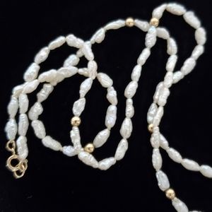 14K Gold Cultured Freshwater Pearl Necklace